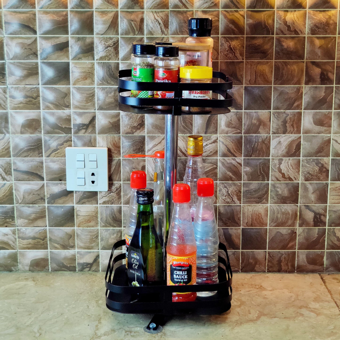 360° Rotatable Metal Storage Organizer