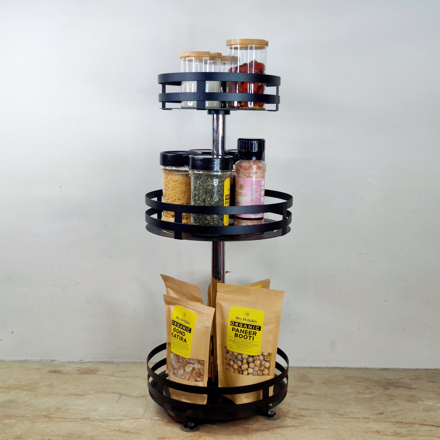 360° Rotatable Metal Storage Organizer