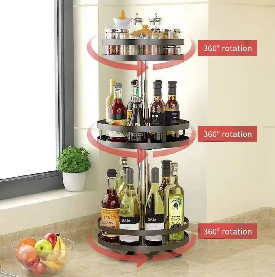 360° Rotatable Metal Storage Organizer