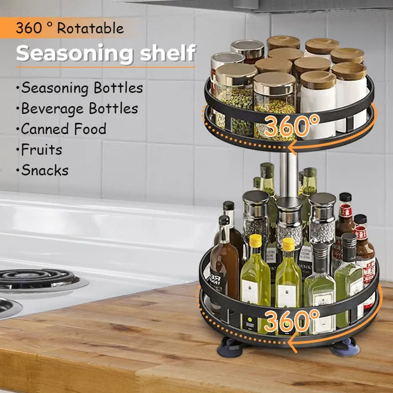 360° Rotatable Metal Storage Organizer