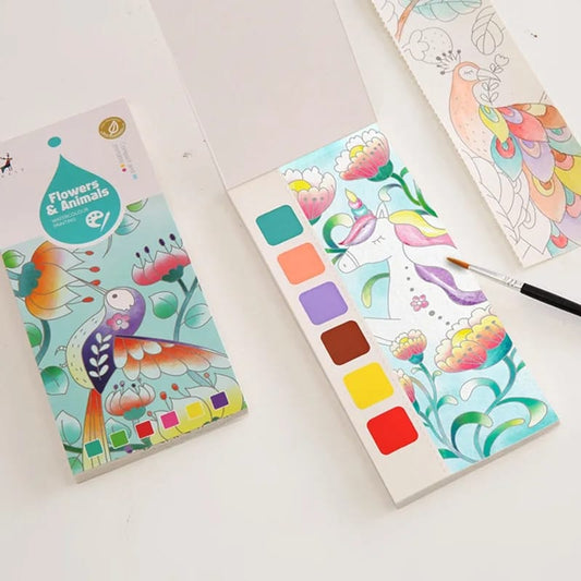 Brush & Splash: Watercolor Doodle Coloring Books